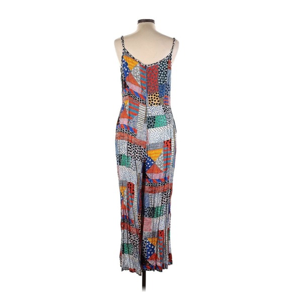 Gorman X Julia Flanagan Silk Blend Multi Printed Jumpsuit 14 Patchwork Crop Dot - Picture 4 of 11